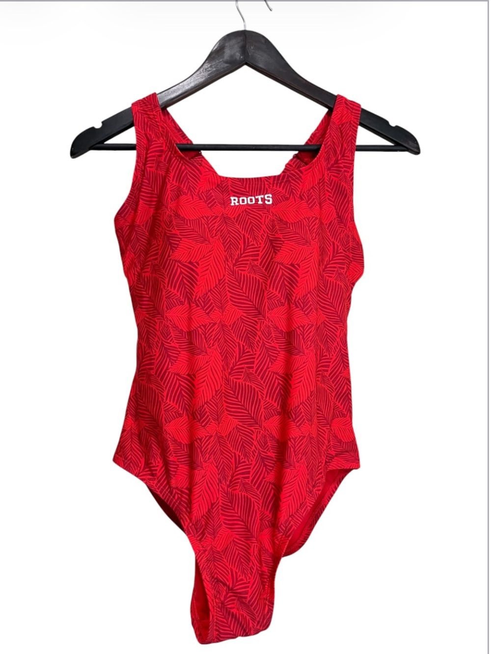 NWOT Roots Red Leaf-Print One-Piece Swim
